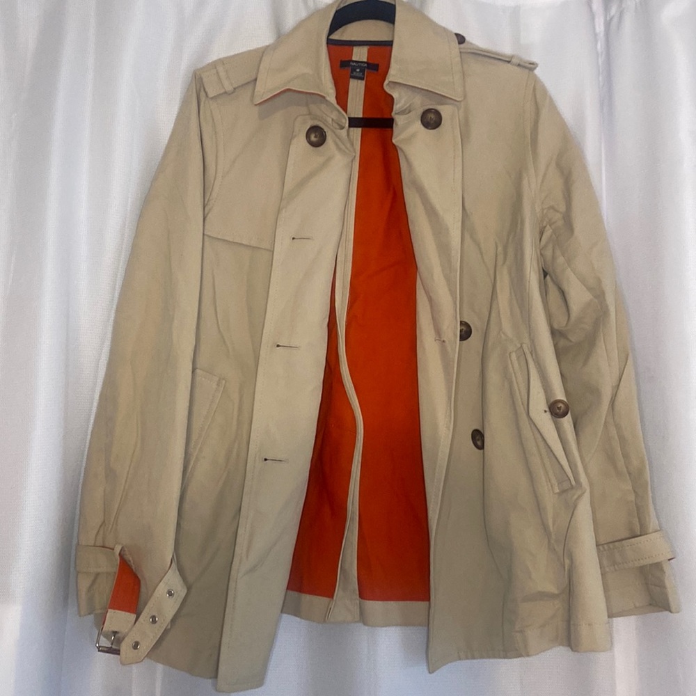 Nautica Womens Short Trench Coat